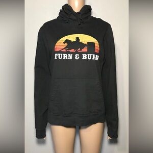 Port & Company -Turn & Burn- Women's Sweatshirt Size SP Graphic Cowgirl Cotton